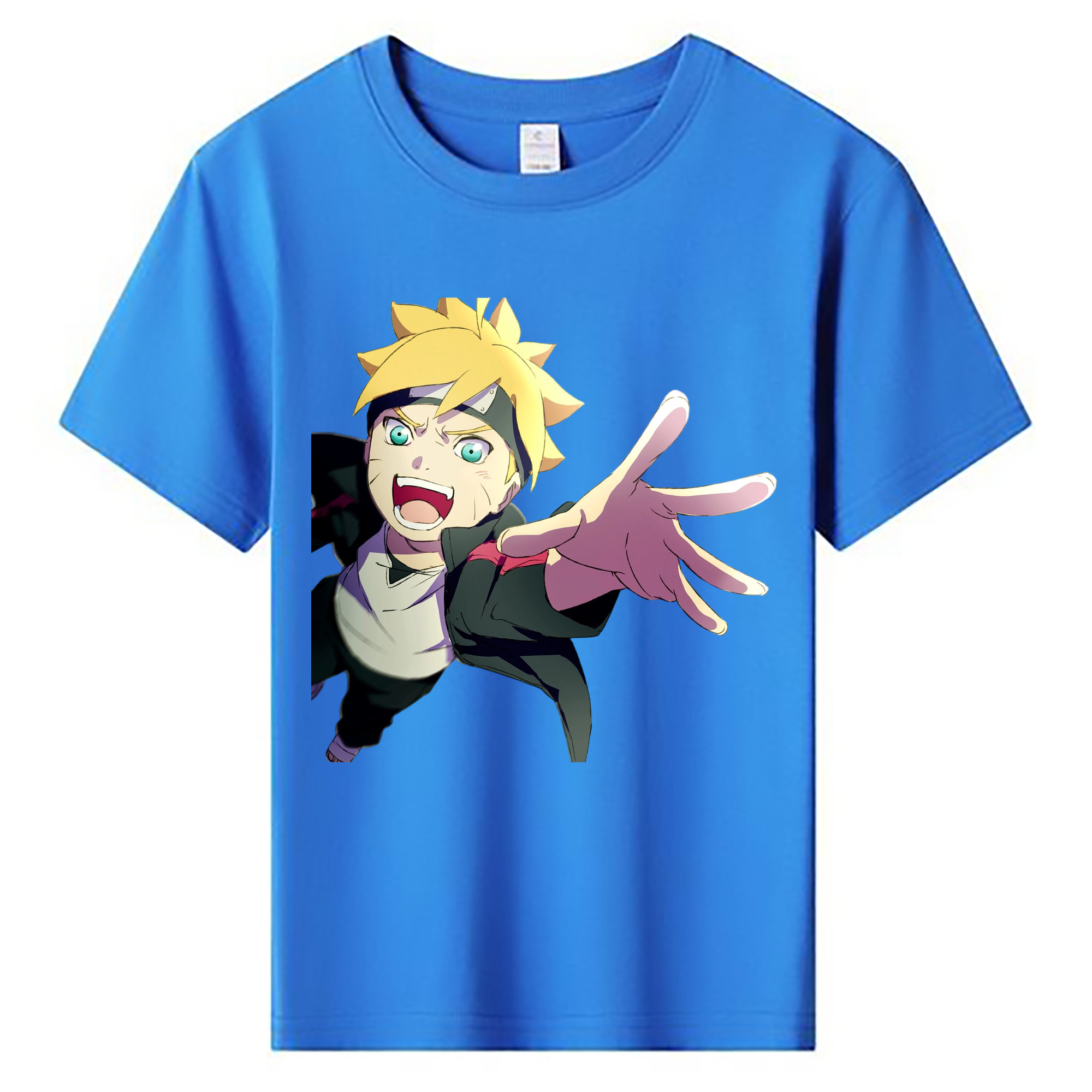 （画像用） NARUTO -ナルト- うずまき ボルト Uzumaki Boruto 綿100％キッズTシャツ（フロントプリント）